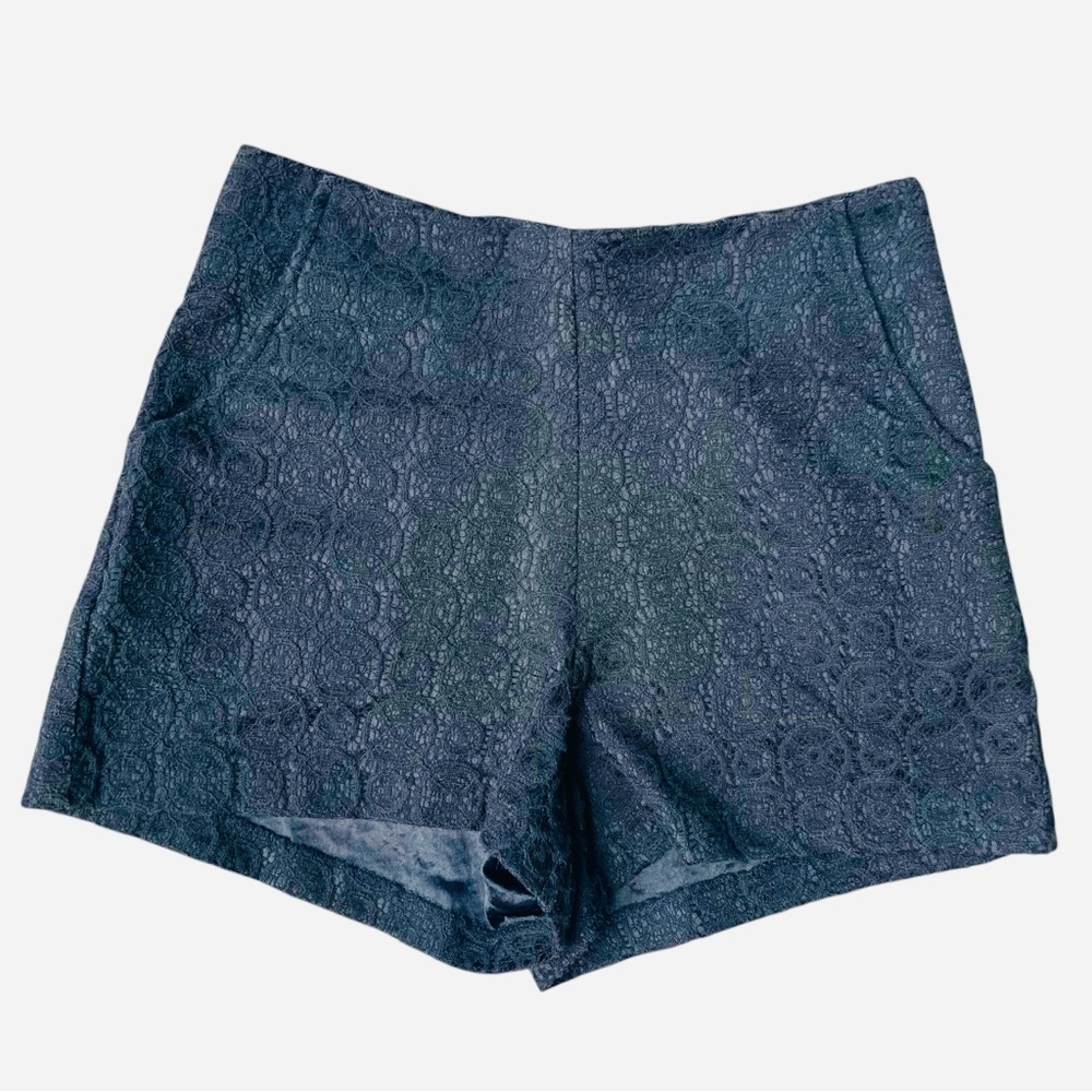 Alya‎ Black Jacquard Lace Dress Shorts Side Zip Size S Chic Y2K
